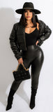 Skinny faux leather leggings (size up tight fit )