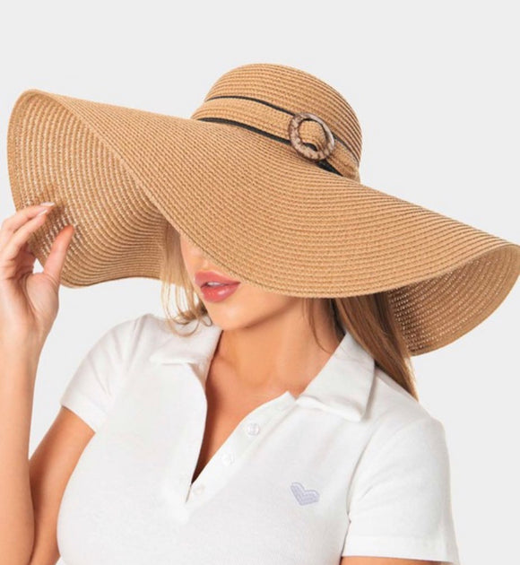 Oversized straw floppy hats
