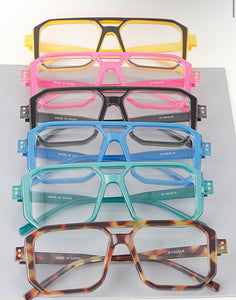 Bright Retro Straight Aviator Glasses
