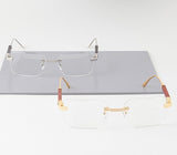 Wood Pilar Rimless Optical Glasses