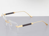 Wood Pilar Rimless Optical Glasses