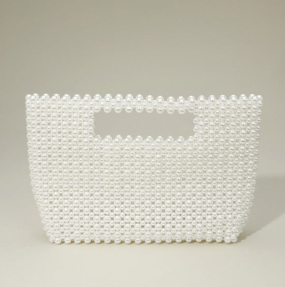 Pearl beaded open top handbag 👜 (handbags)