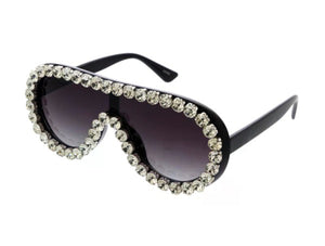 Large Aviator Rhinestone Frame