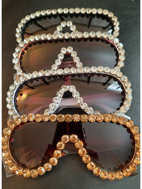 Large Aviator Rhinestone Frame