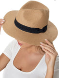 Straw Fedora with black bow ( hats)