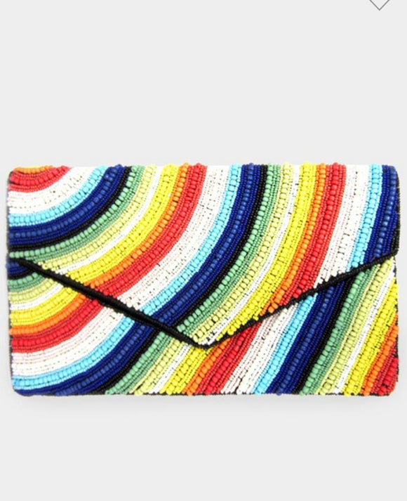 Multicolor beaded 🌈 clutch ( handbags)
