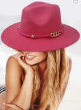 Fedora with braided band and red bottom ( hats)