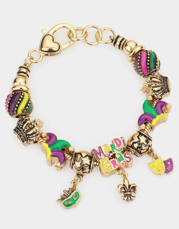 Mardi Gras charm bracelet (jewelry)