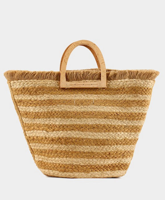 India boho wood handle tote bag ( handbag)